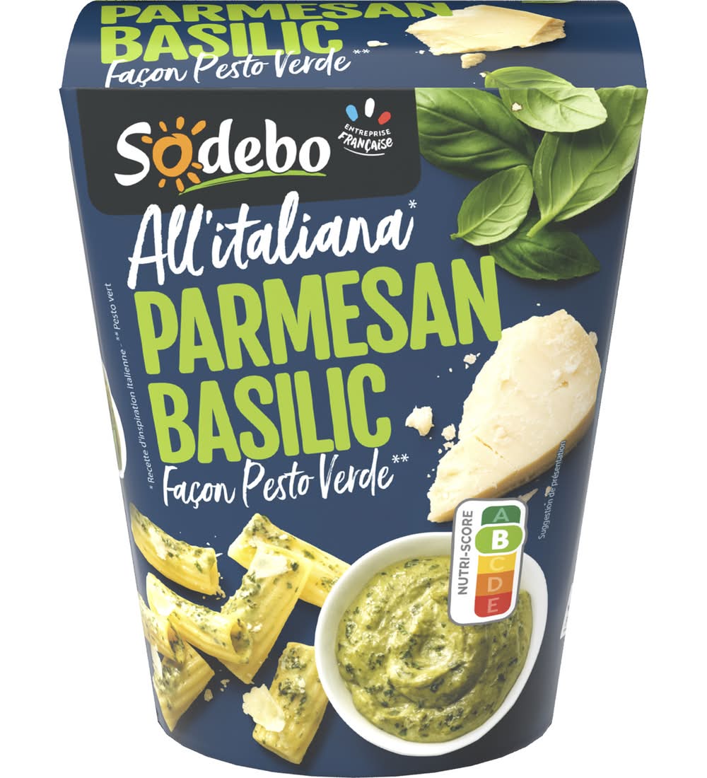 Sodebo - Boîte de pâtes all'italiana parmesan basilic pesto verde (280g)