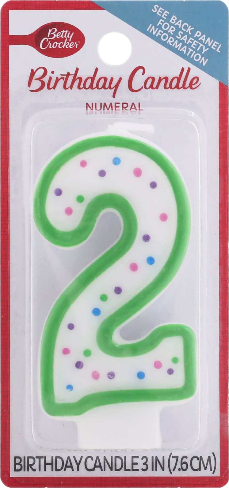 Betty Crocker Numeral 2 Birthday Candle