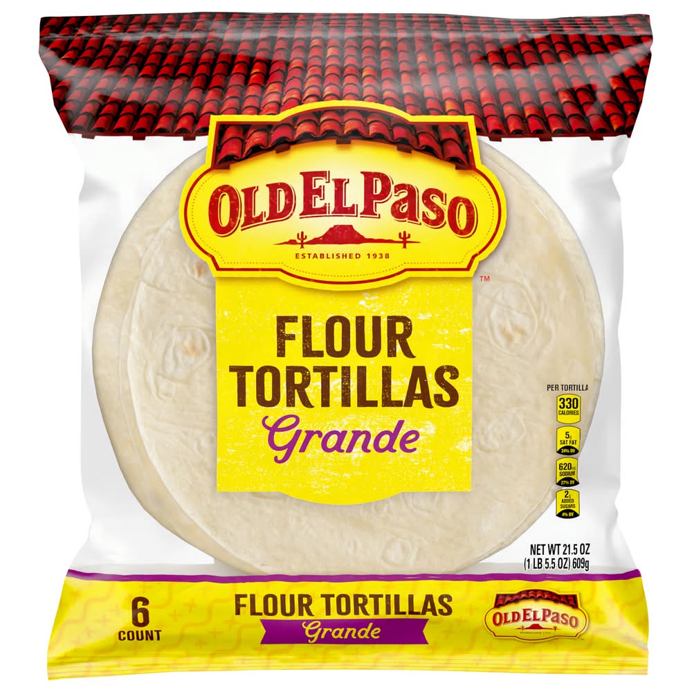 Old El Paso Restaurant Style Grande Flour Tortillas (21.5 oz, 6 ct)