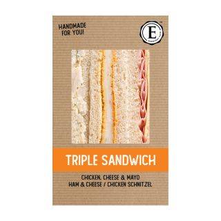 Everyday Café Mixed Chicken, Cheese & Mayonaise, Ham & Cheese, Chicken Schnitzel Sandwich 270g