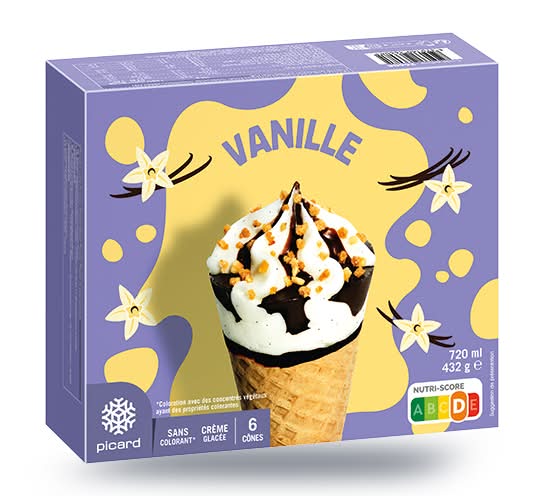 6 cônes vanille