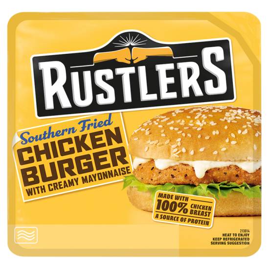 Rustlers Creamy Mayonnaise, Southern Fried Chicken Burger (132g)