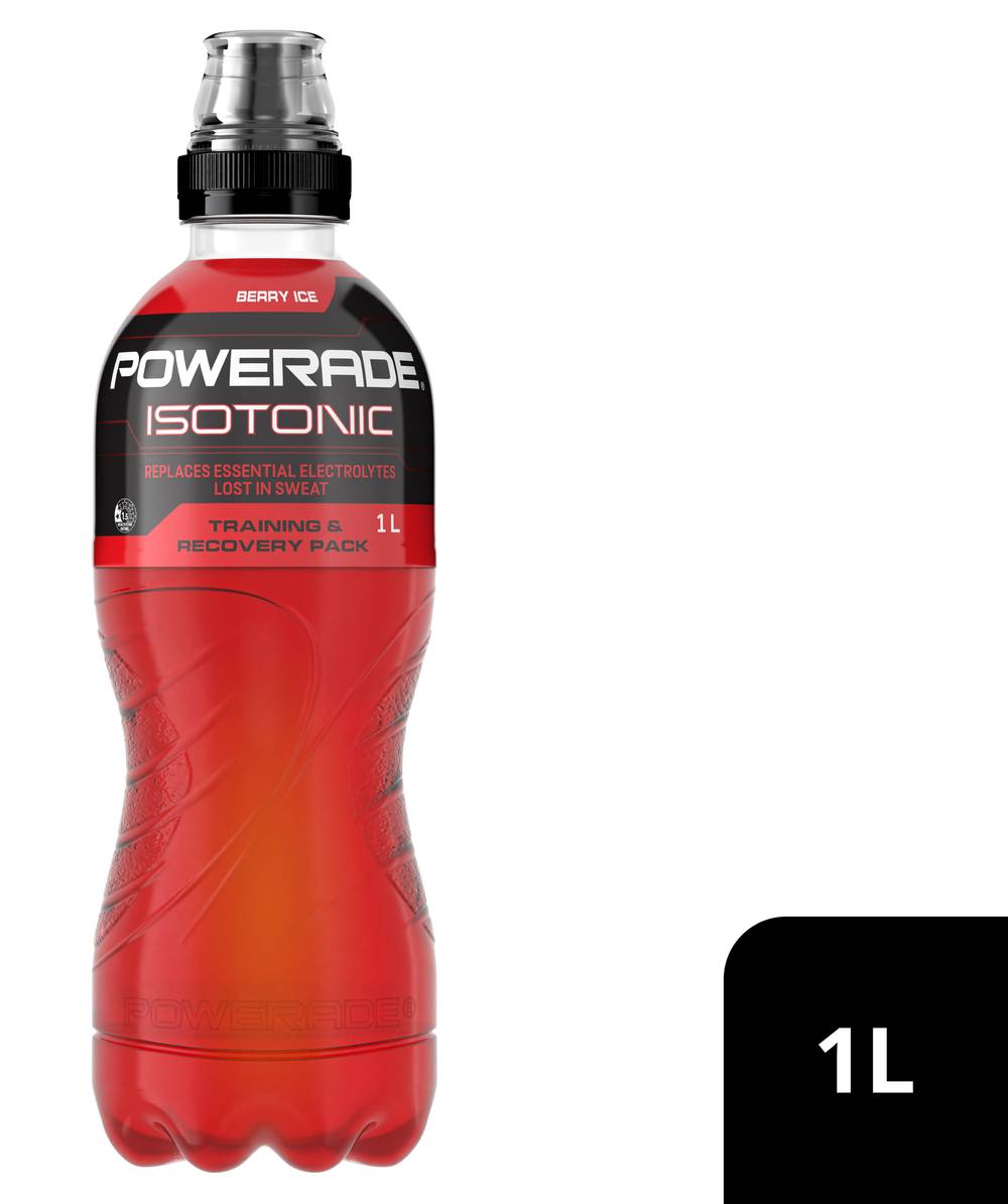 Powerade Isotonic Sports Drink Sipper, Berry Ice (1L)