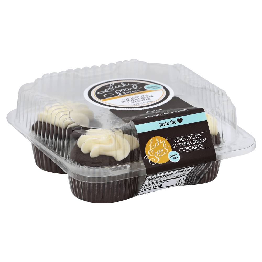 Lucky Spoon Bakery Gluten Free Chocolate Butter Cream Cupcakes (8 oz)
