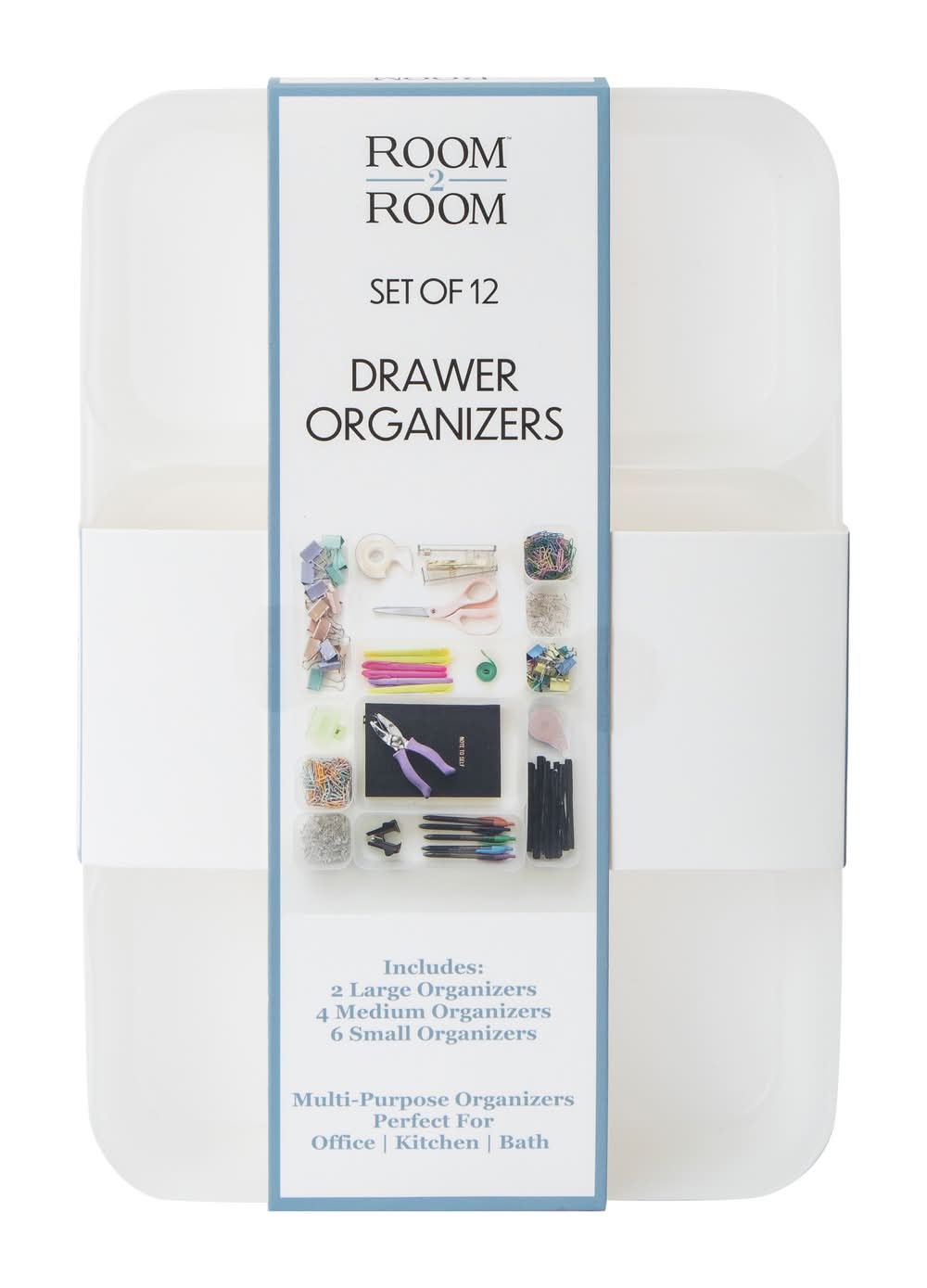 Drawer Organizers Set 12-Count Clear