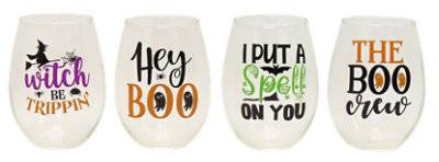 Ssel Halloween Stemless Wine Glass - 4 Ct