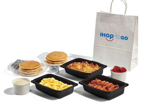 Order Pancake Creations Family Feast with Bacon food online from IHOP - Union store, Union on bringmethat.com