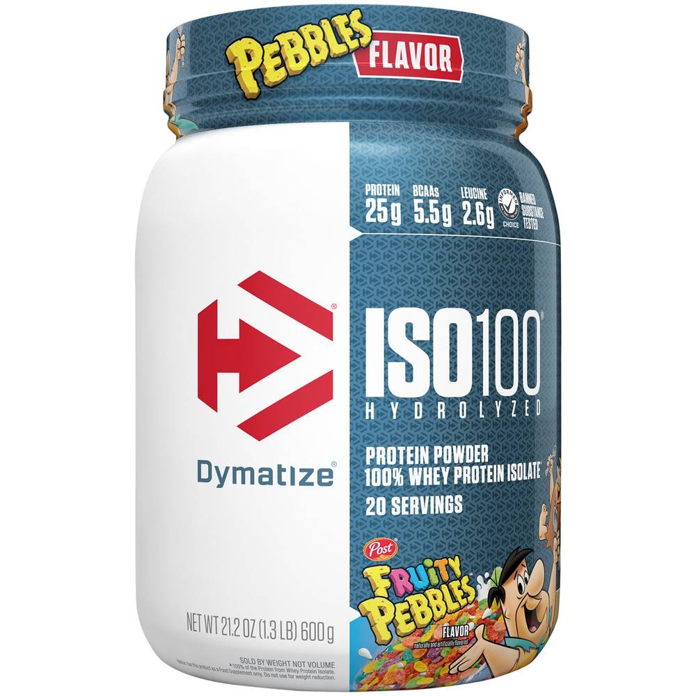 Post Dymatize Iso 100 Hydrolyzed Protein Powder (21.2 oz) (fruity bebbles)