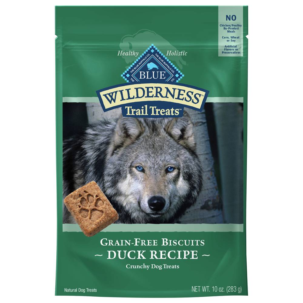 Blue Buffalo Trail Treats Grain-Free Biscuits Duck Recipe Crunchy Dog Treats