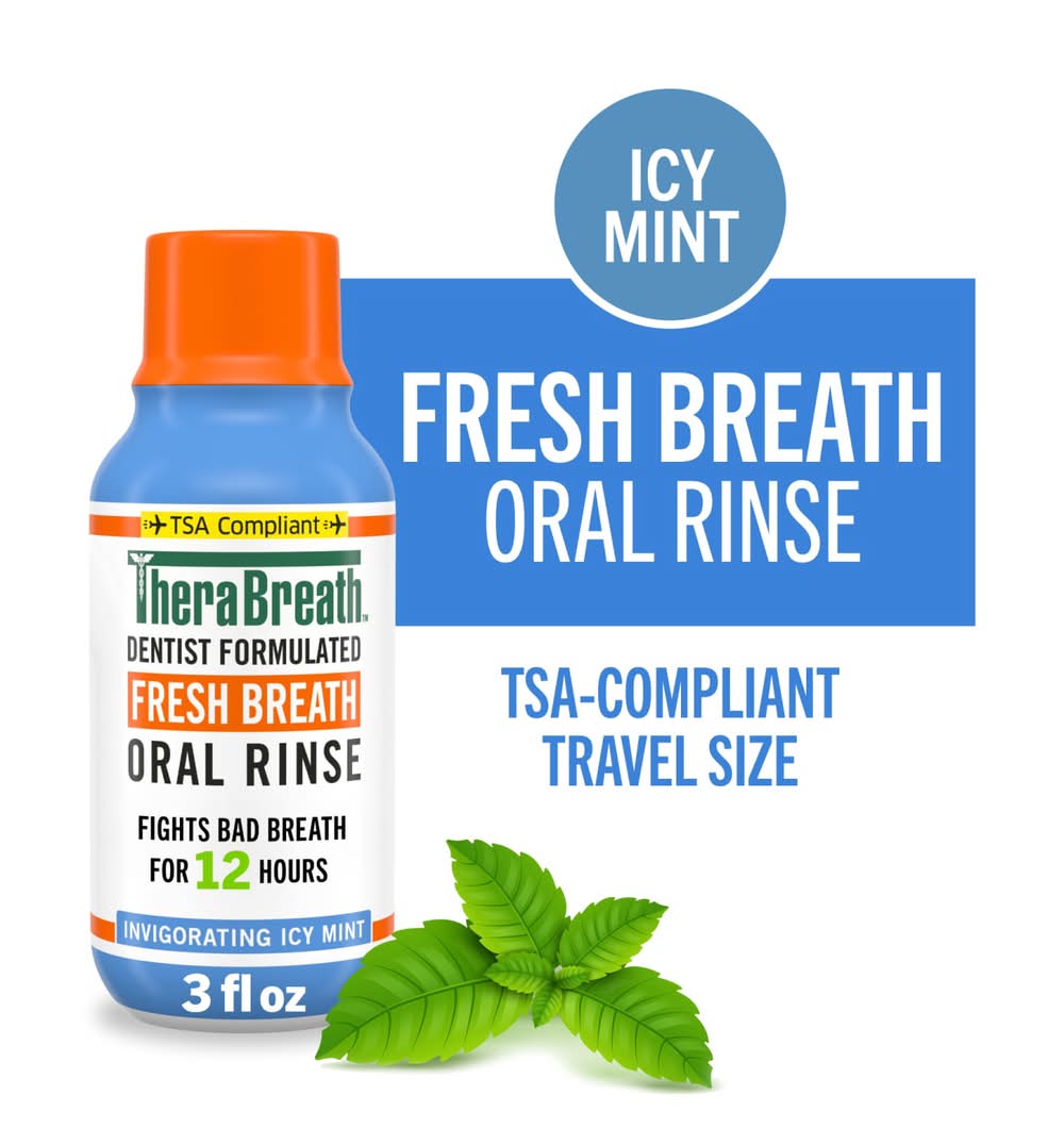 TheraBreath Fresh Breath Invigorating Icy Mint Oral Rinse (3 fl oz)