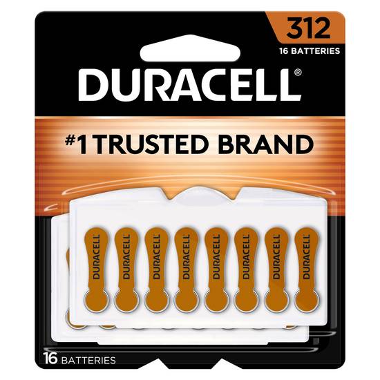 Duracell Hearing Aid Batteries With Easy-Fit Tab Size 312 (16 ct)