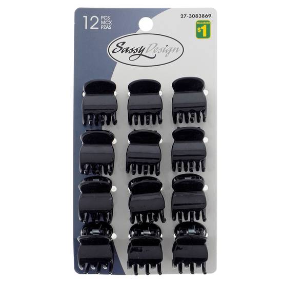 SOPHI Assorted Small Claw Clips, 12Pc (12 PK)