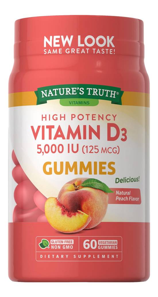 Nature's Truth High Potency Natural Peach Flavor Vitamin D3 Gummies (60 ct)
