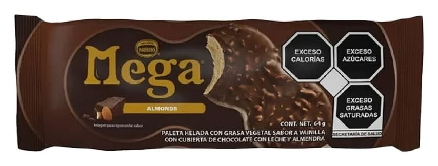 Helados Nestlé · Mega paleta cubierta con chocolate de leche y almendras, vainilla (64 g)