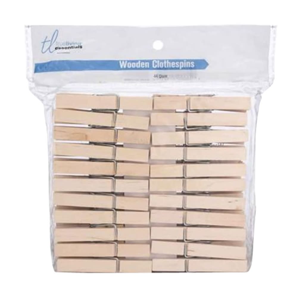 True Living Wooden Clothespins 44 Ct