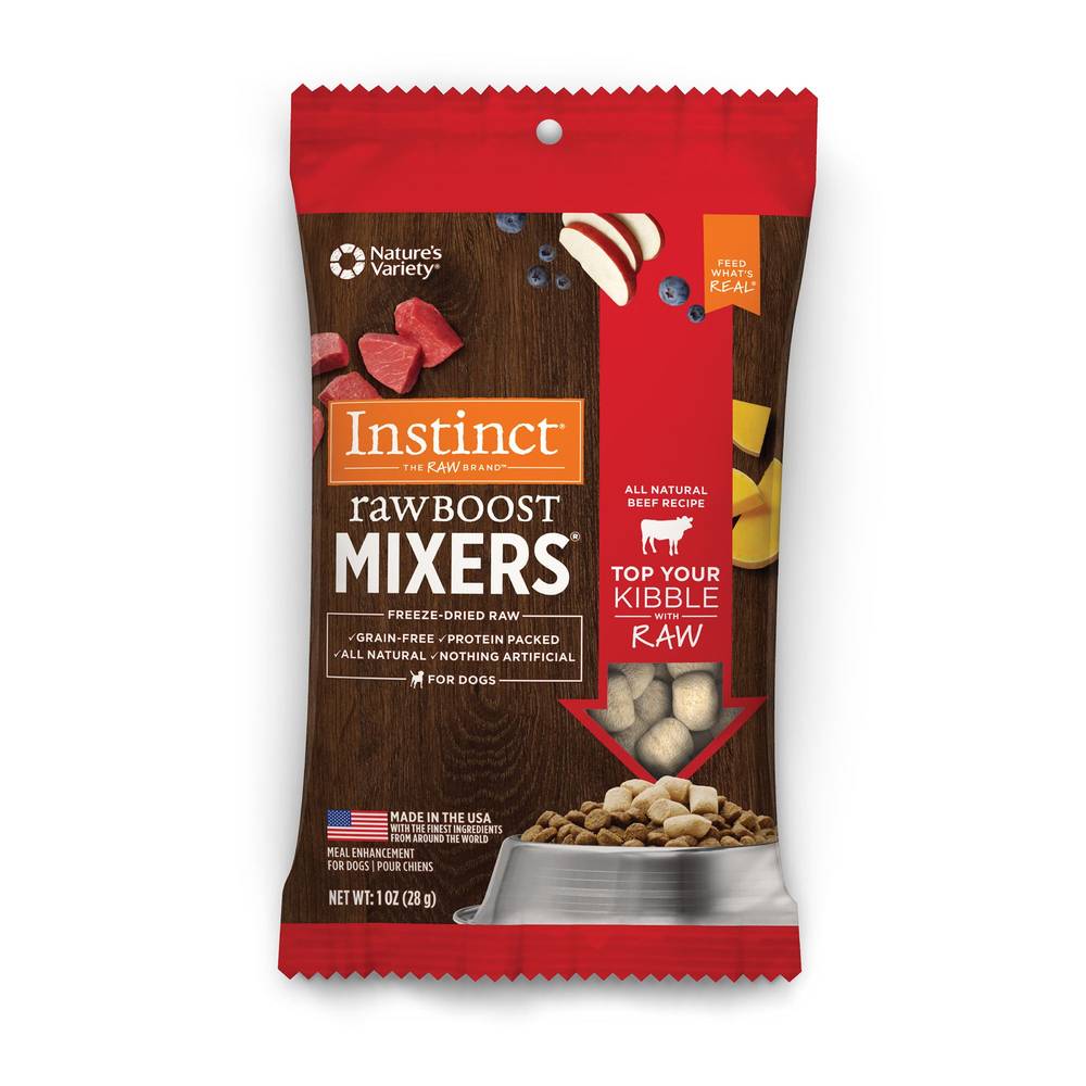 Instinct Raw Boost Mixers Freeze-Dried All Life Stage Dog Food Topper - Beef (Flavor: Beef, Size: 1 Oz)