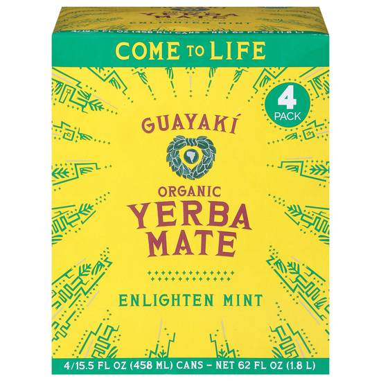 Guayaki Organic Yerba Mate (enlighten mint) (4 ct, 15.5 fl oz)