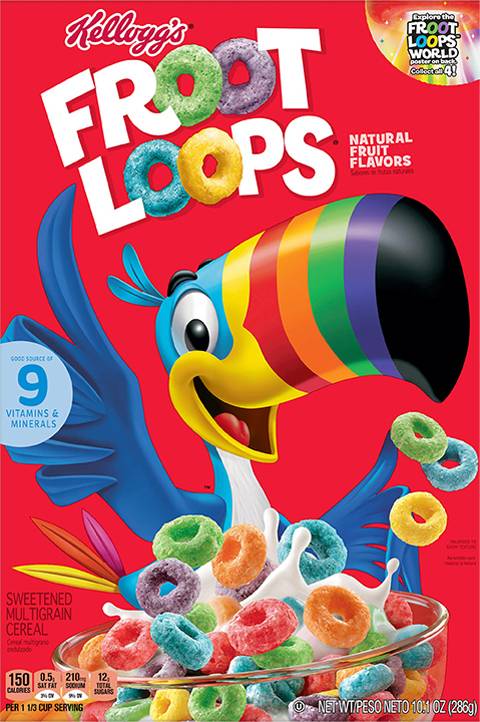 Froot Loops Kellogg's Sweetened Multigrain Cereal (natural fruit)