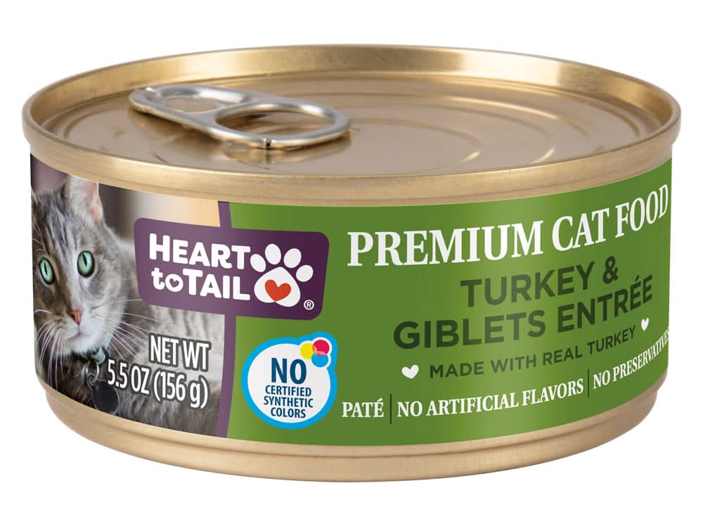 Heart to Tail Premium Canned Wet Cat Food, Turkey & Giblets (5.5 oz)