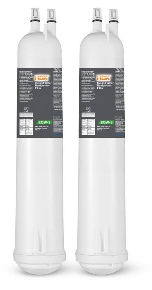 Hdx Eqw-3 Whirlpool Filter 3 Premium Refrigerator Water Filter Replacement (2 Pack)