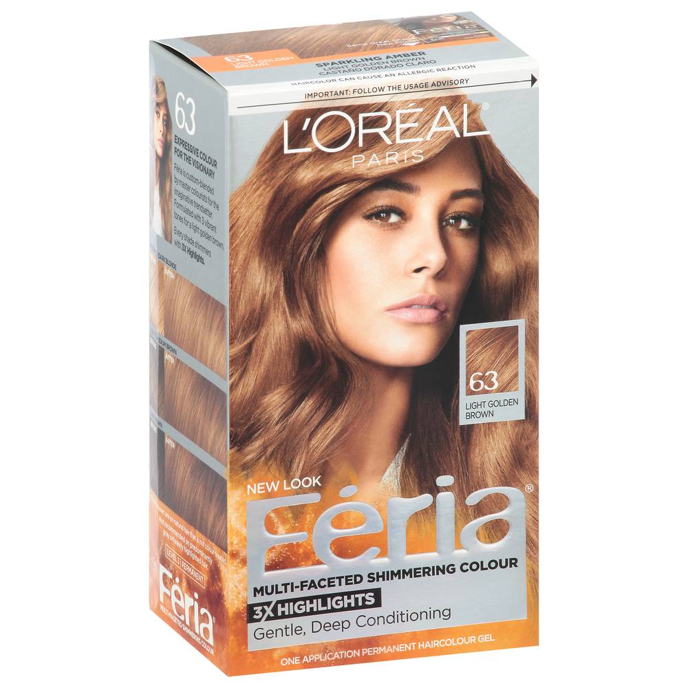 L'Oréal Haircolor Gel, Permanent Light Golden Brown 63 (9.6 oz)