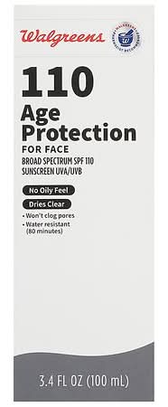 Walgreens Age Protection For Face Sunscreen Spf 110 (3.4 fl oz)