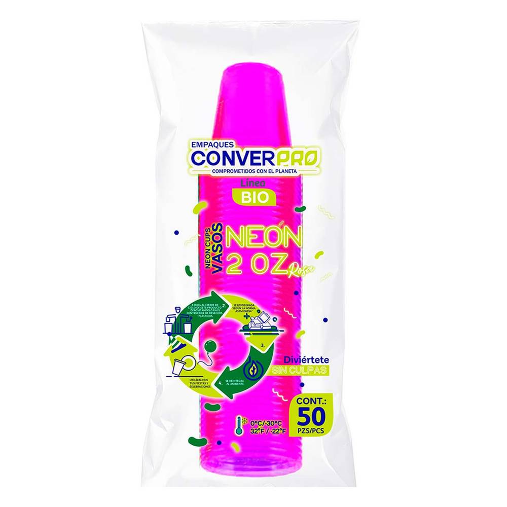 Conver · Vaso rosa neón 2 oz