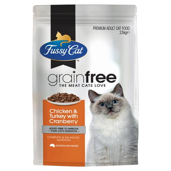 Fussy Cat Grain Free Adult Dry Cat Food Chicken & Turkey With Cranberry 2.5 kg
