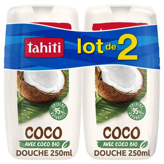 Tahiti lot gel douche tahiti coco nourrissante, 2 pcs