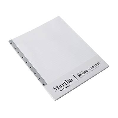 Martha Stewart Discbound College Ruled Filler Paper, 8.5 x 11, 10+ Punched, 50 Sheets/Pack (MS107V)