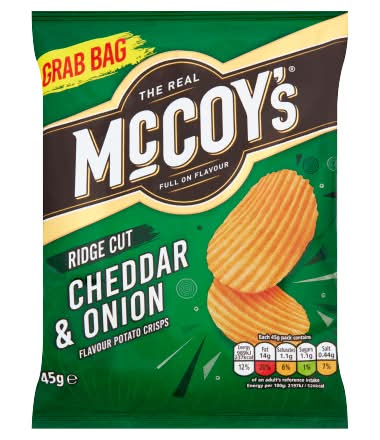 McCoy's Cheddar & Onion, Ridge Cut Potato Crisps (45g)