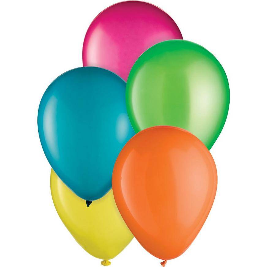 Uninflated 15ct, 12in, Summer 5-Color Mix Latex Balloons