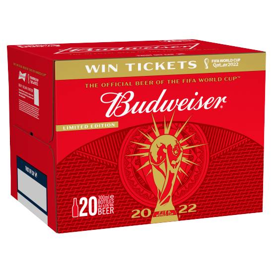 Budweiser Limited Edition Beer Bottles (20 x 300ml)
