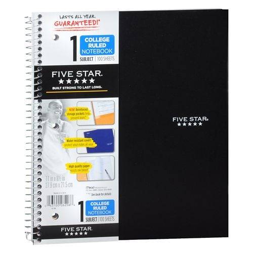 Five Star Five Star 1 Subject Notebook College Ruled - 1.0 ea
