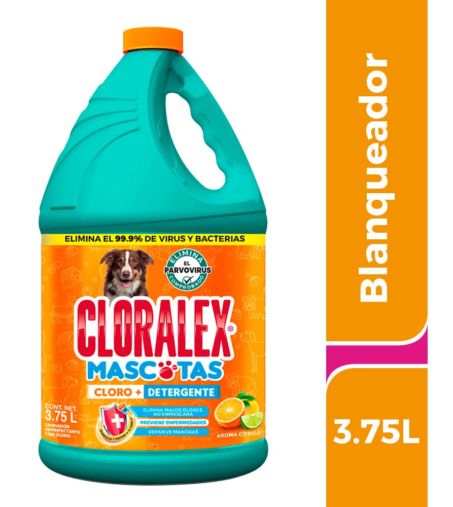 Cloralex · Mascotas limpiador desinfectante con cloro y detergente, cítrico (3,75 L)