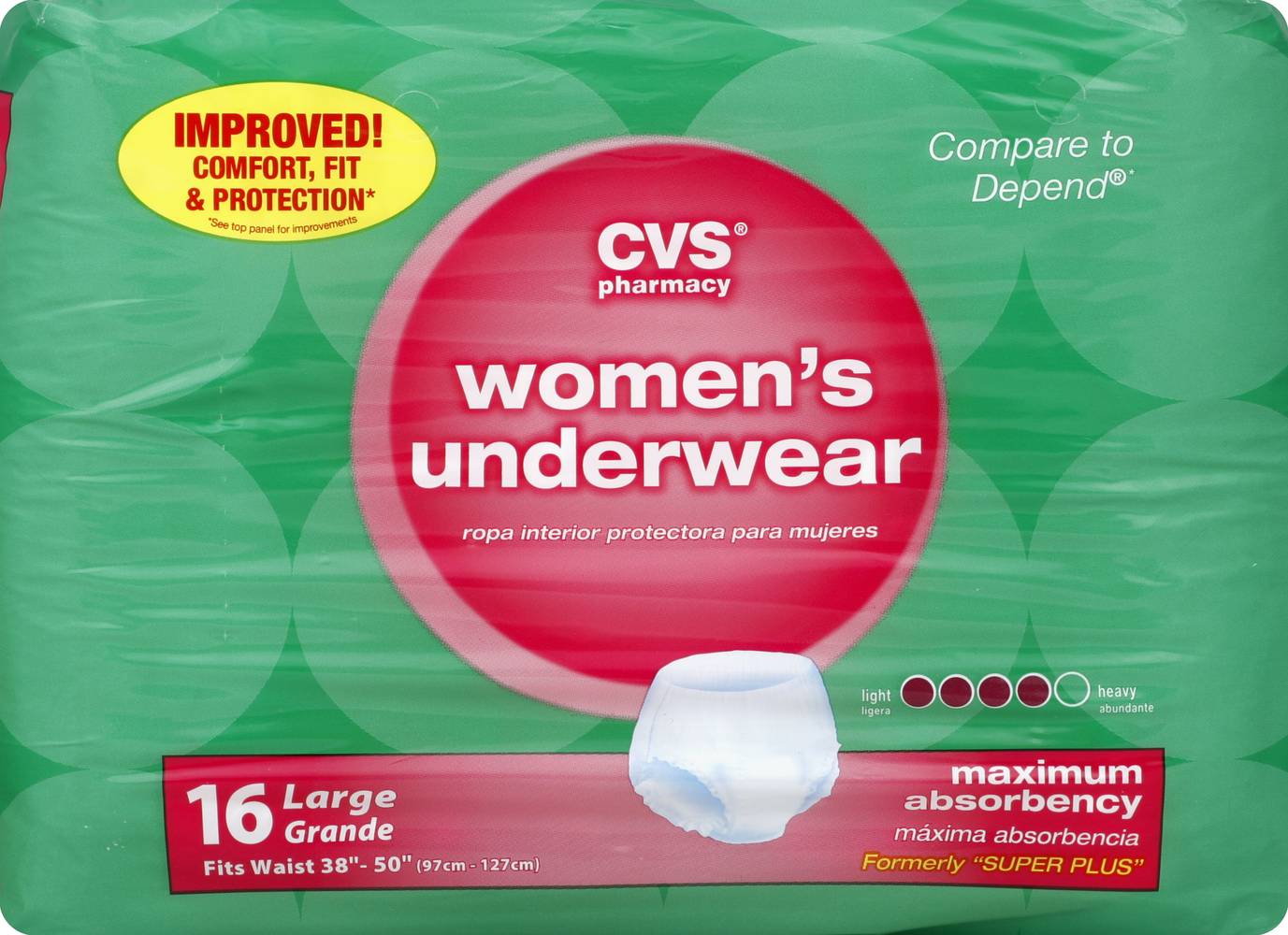 CVS Pharmacy Women's Underwear Maximum Absorbency, Large (16 ct)