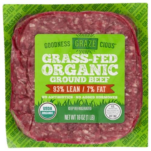 Goodness Grazecious Organic Grass-Fed 93% Lean Fresh Ground Beef