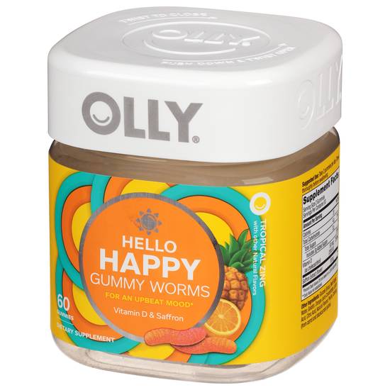 Olly Hello Happy Tropical Zing Gummy Worms (60 ct)
