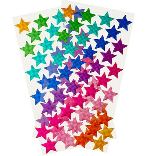Recollections Star Holographic Stickers, 9" x 4", Multi (78 ct)