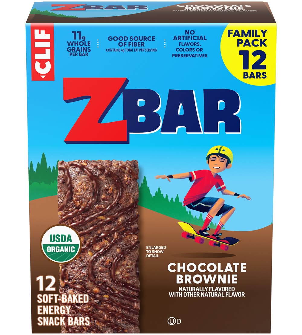 Zbar Soft-Baked Energy Snack Bars, Chocolate Brownie (12 x 1.27 oz)