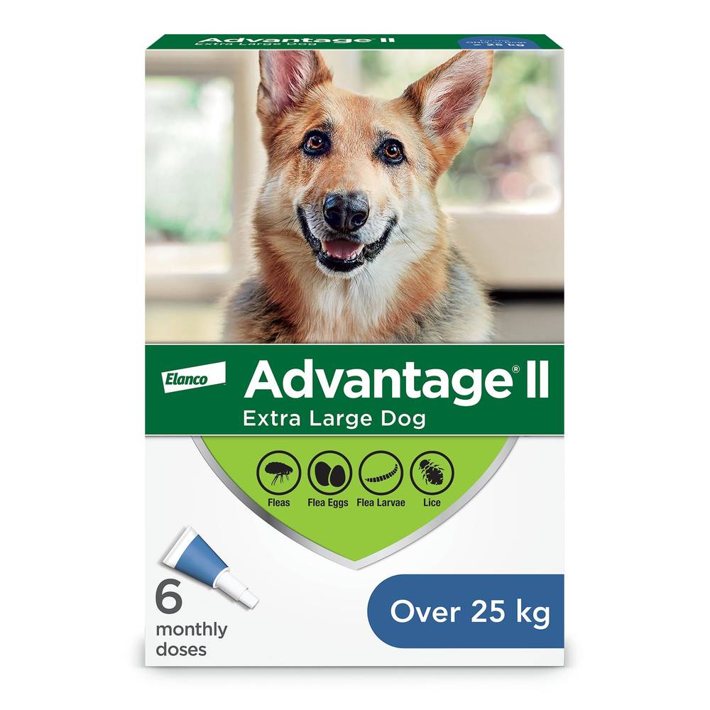 Advantage® II Extra Large Dog Once-A-Month Topical Flea Treatment - Over 25 kg (Size: 6 Count)