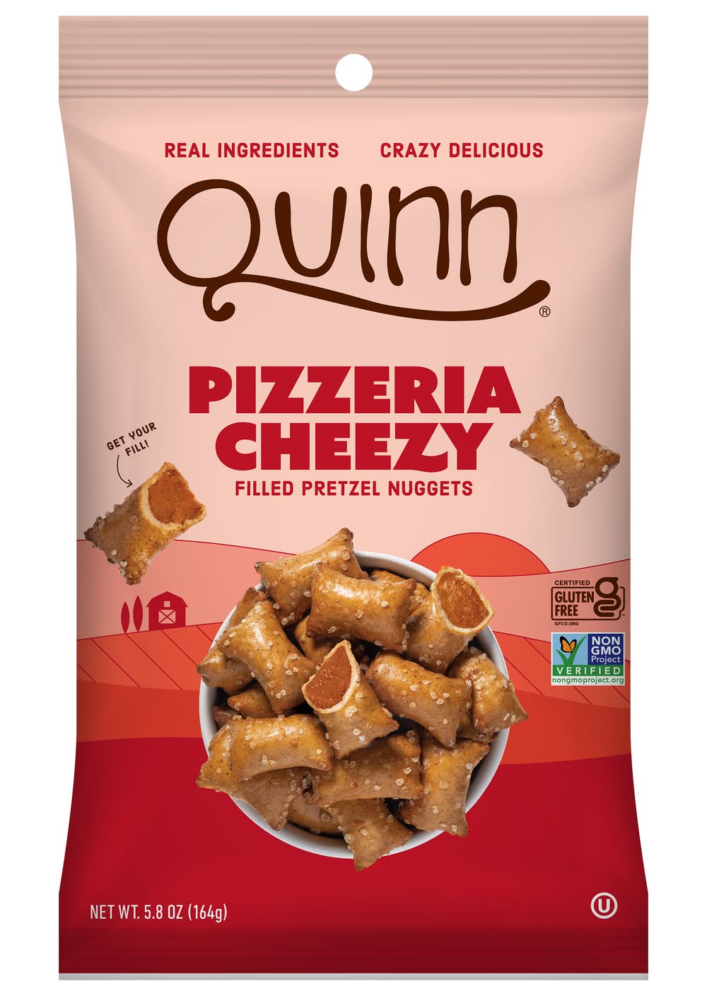 Quinn Plant Based Filled Pretzel Nuggets, Pizzeria Cheezy (5.8 oz)