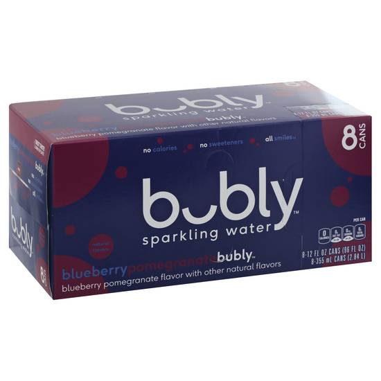 Bubly Blueberry Pomegranate Sparkling Water (8 ct, 12 fl oz)