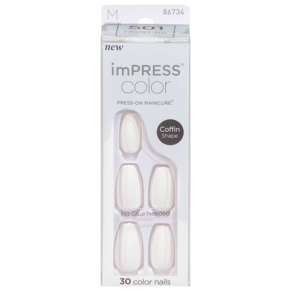 imPRESS Coffin Press-On Nails, Medium, Kiss Color (30 ct)