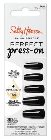 Sally Hansen Perfect Press-On Coffin Nails, Onyx-Pected (0.06 fl oz, 30 ct)
