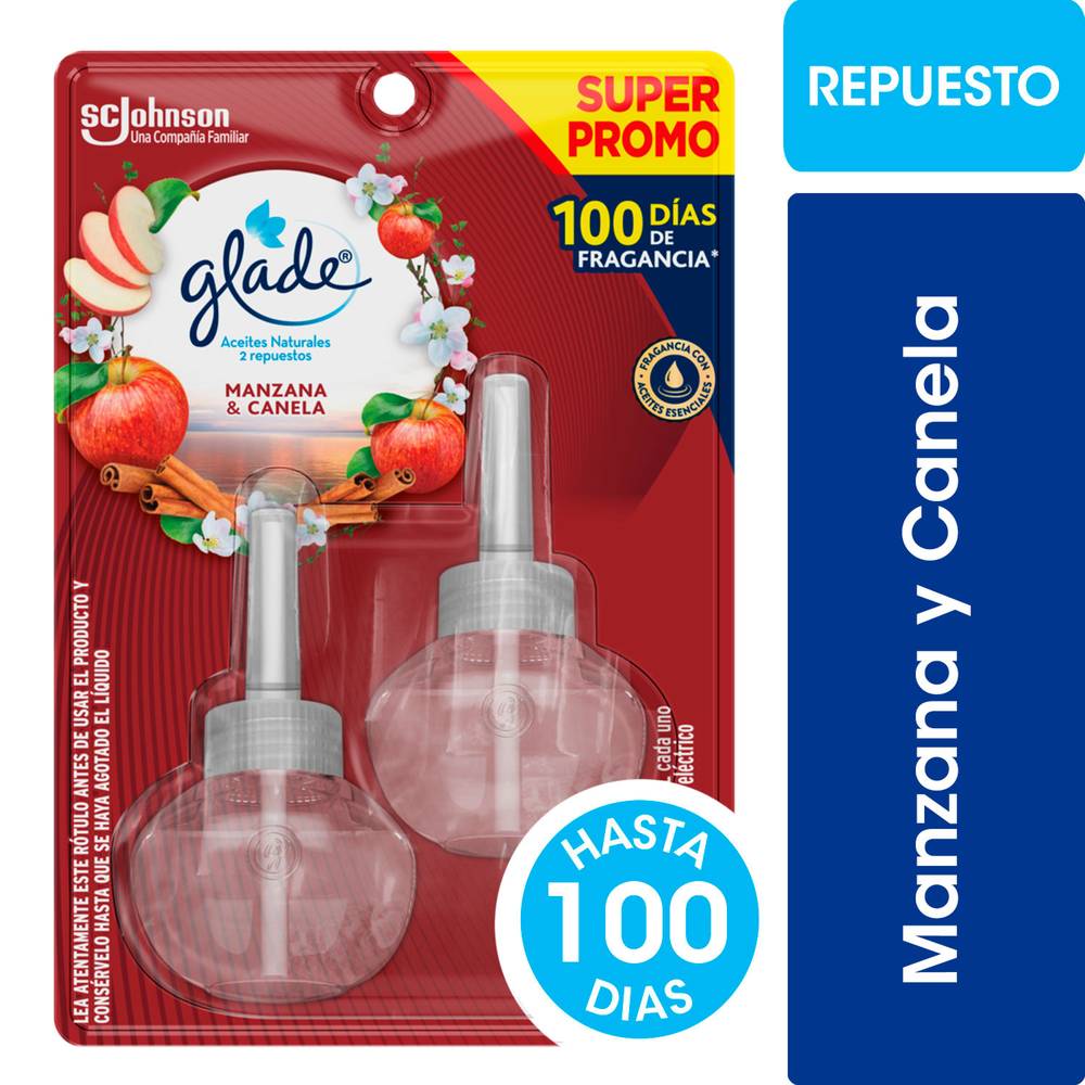 Glade recarga aceites naturales manzana y canela (2 unidades)