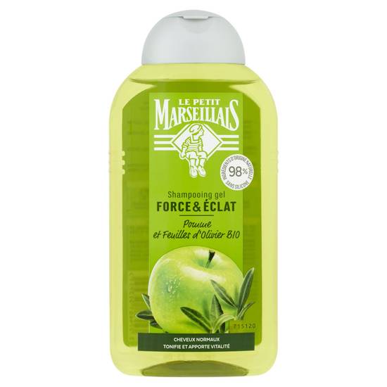 Le Petit Marseillais - Shampooing gel force & éclat pomme et feuilles d'olivier bio (250 ml)
