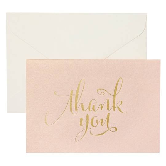 Celebrate It Blush & Gold Thank You Cards & Envelopes (3.5" x 5") (40 ct)