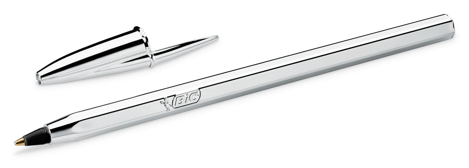 Esferográfica Prata Bic Cristal Preto