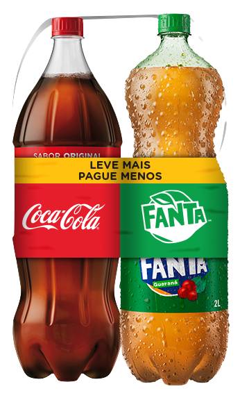Coca-Cola kit refrigerantes sabor original e guaraná (2 pack, 2 L)